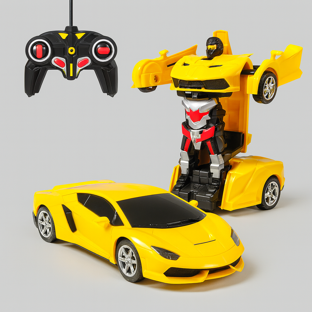 Fjernstyret Transformer Robotbil med LED og Lyd