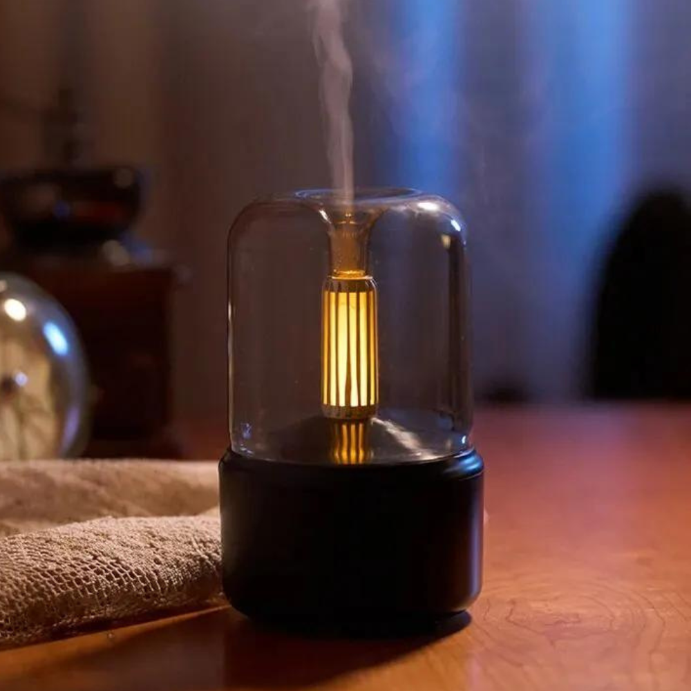 Aroma Diffuser med natlys | USB luftfugter 2-i-1 med 120 ml vandtank og automatisk slukning