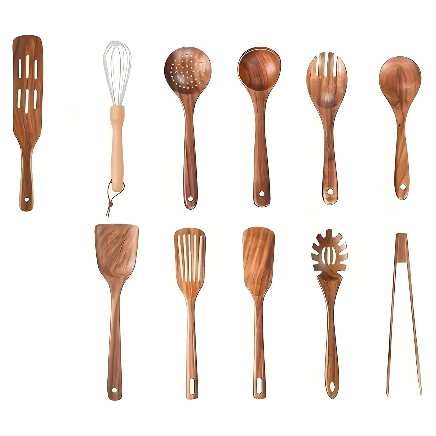 11-delt Træ Køkkenredskabssæt - Skåner og Forbedrer Madlavning