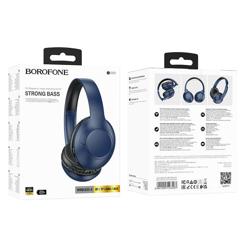 Bluetooth Hörlurar | Trådlöst On-Ear Headset med 5.3, AUX, microSD och 20 timmars batteritid