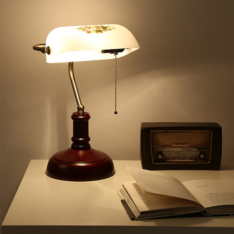 Elegant Glasbordlampe med Retro Stil