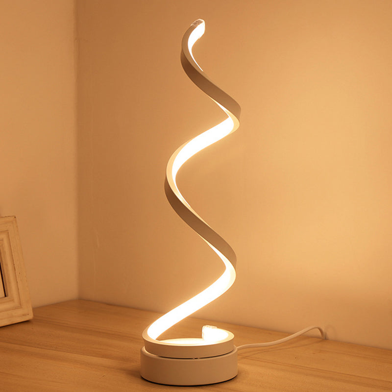 Moderne Spiral LED Bordlampe – Stilfuld og Energibesparende
