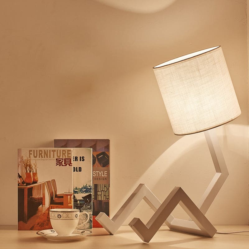 Stilren Skrivbordslampa med Praktisk Inbyggd Hylla