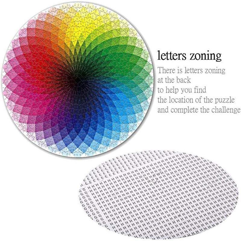 Runde Puzzles i Gradient Farver med Regnbue Design