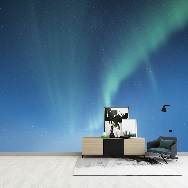 Minimalistisk Aurora Mönster Väggkonst – Blå Hel Väggdekoration