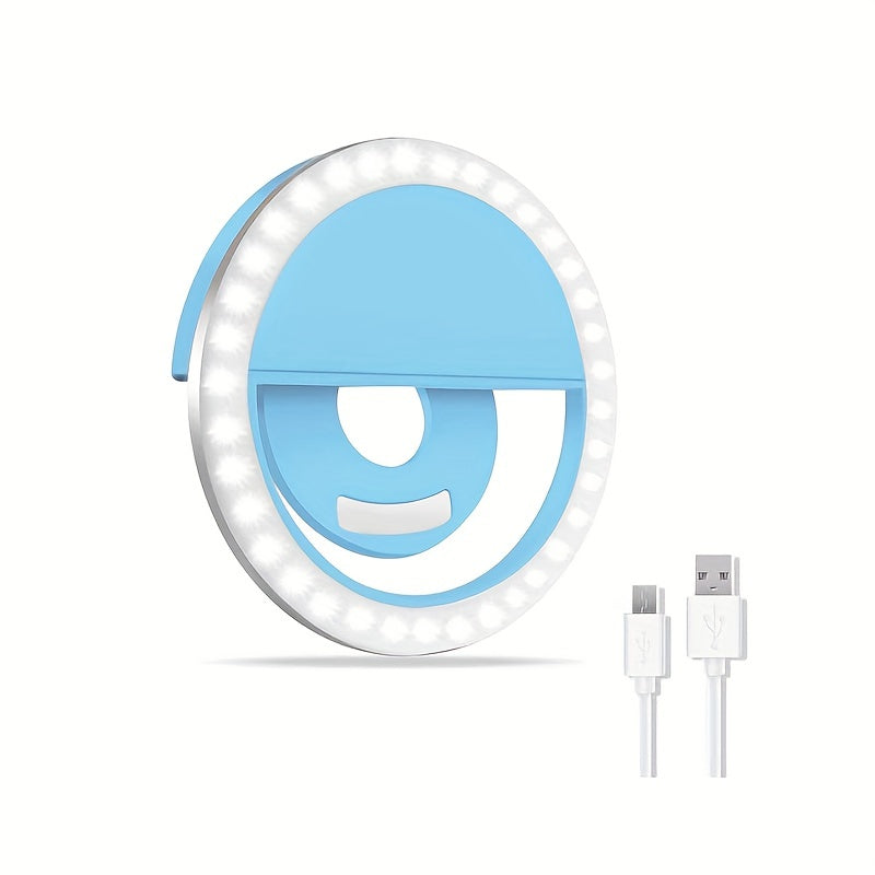 Genopladelig LED Selfie Ringlampe til Makeup og Perfekte Selfies