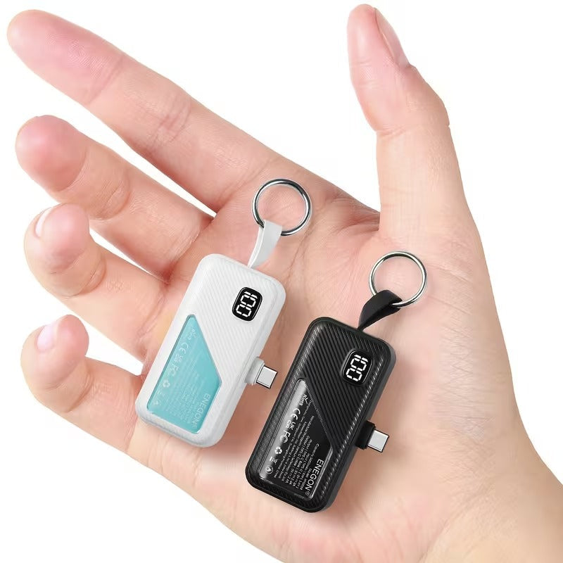 Kompakte Powerbanks 2-pak - 5000mAh USB-C Opladning