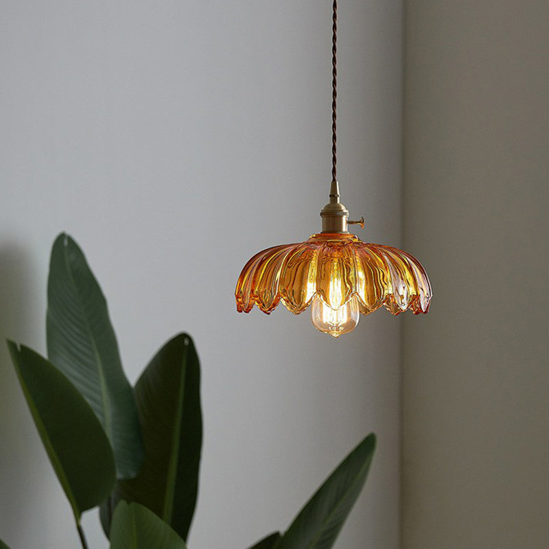 Unik Glaspendel med Vintage Blomsterdesign til Dit Hjem
