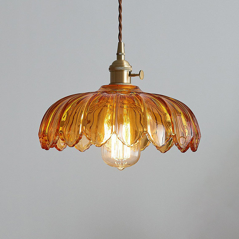 Unik Glaspendel med Vintage Blomsterdesign til Dit Hjem