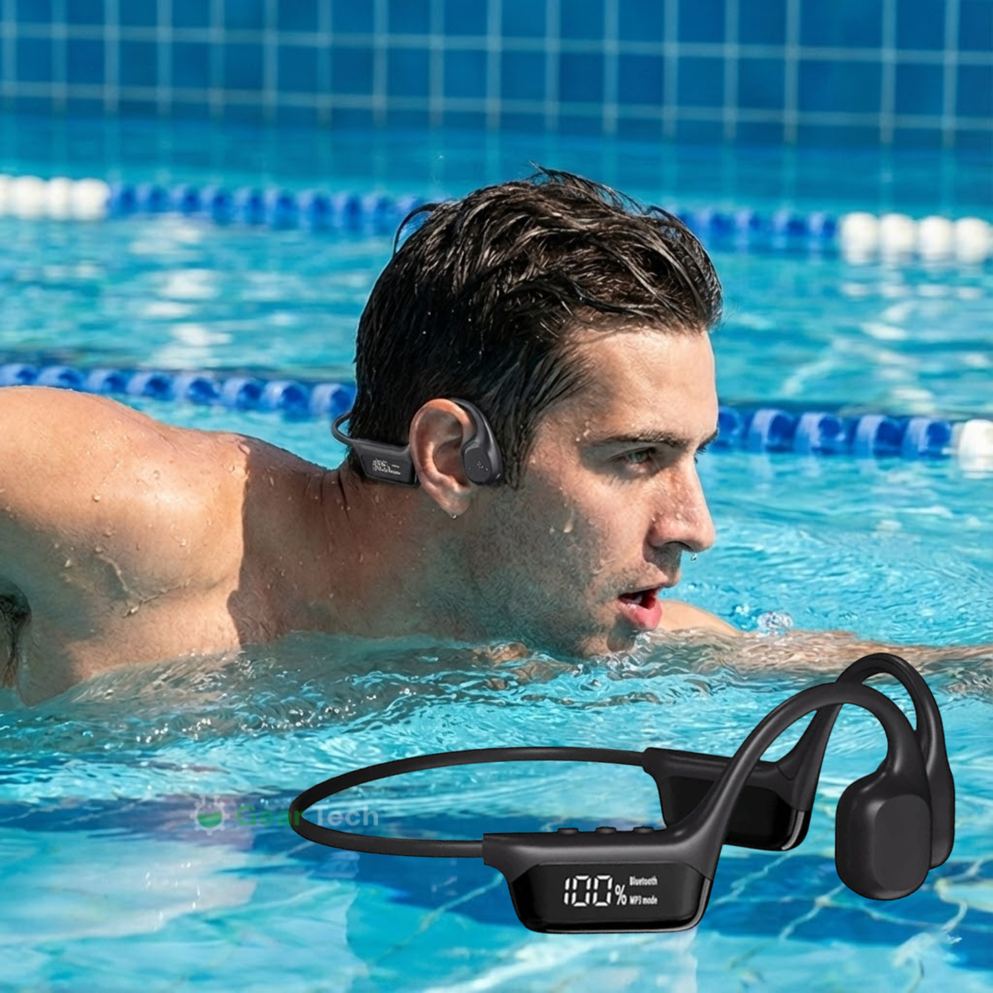 Vattentäta Bone Conduction-hörlurar för simning