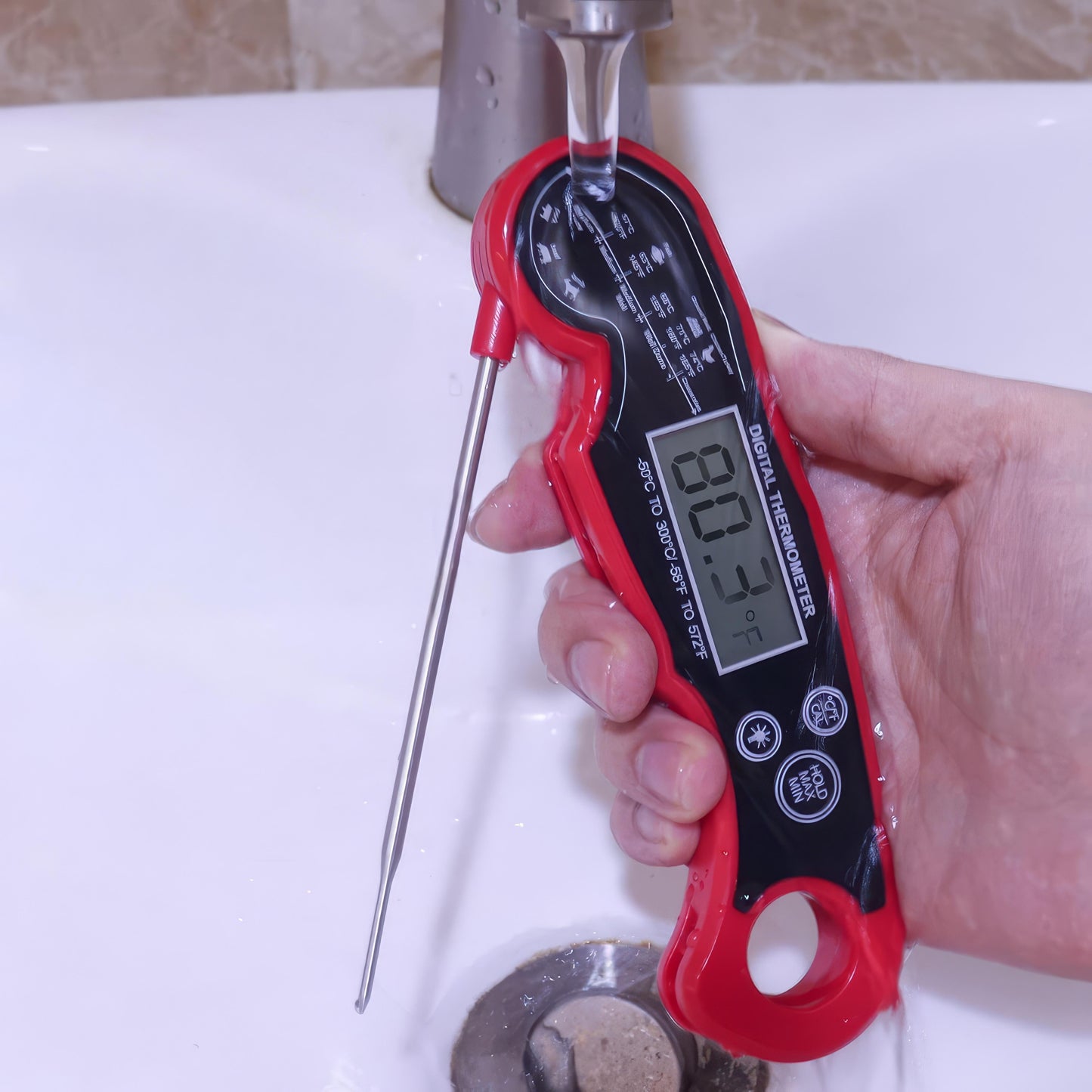 Blixtsnabb och exakt digital kötttermometer med LCD-display
