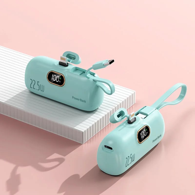 Mini Powerbank 5000 mAh med 22,5W snabbladdning