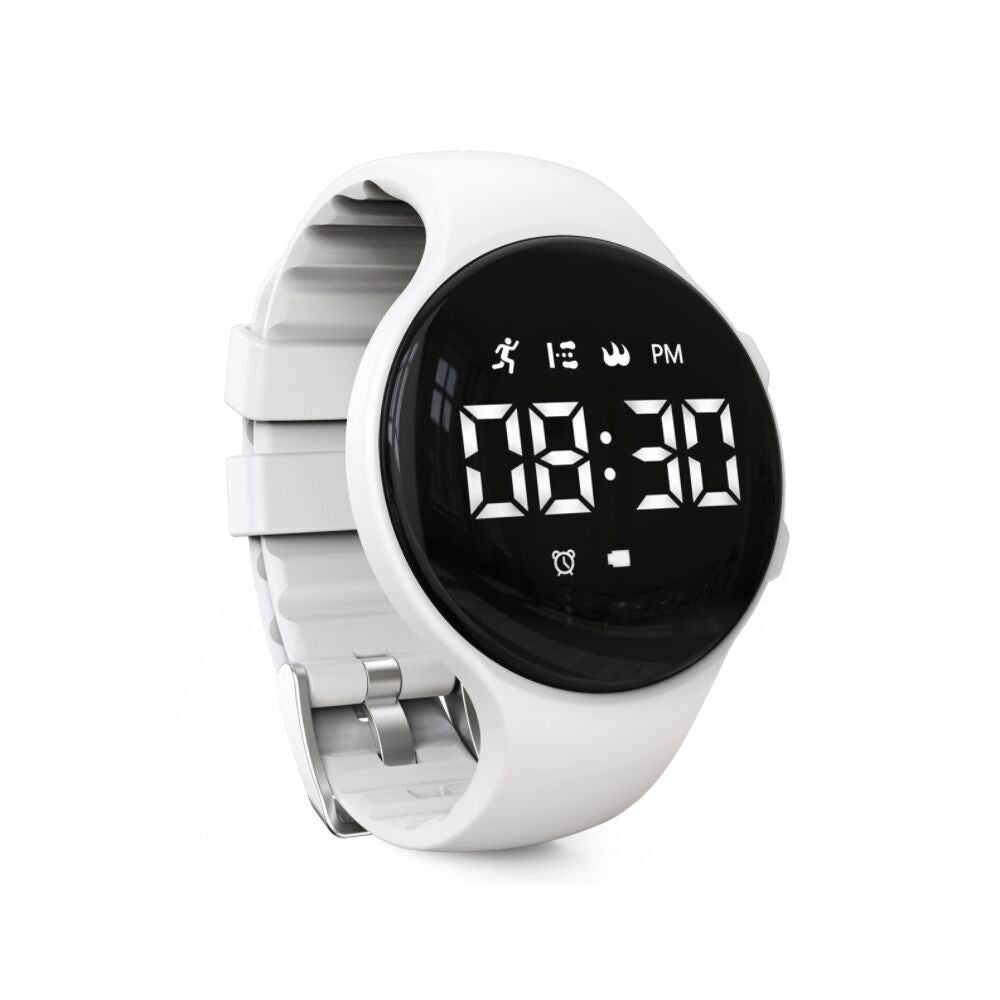 Digital LED-klocka med stegräknare och vibrerande alarm – Fitness Tracker för Barn