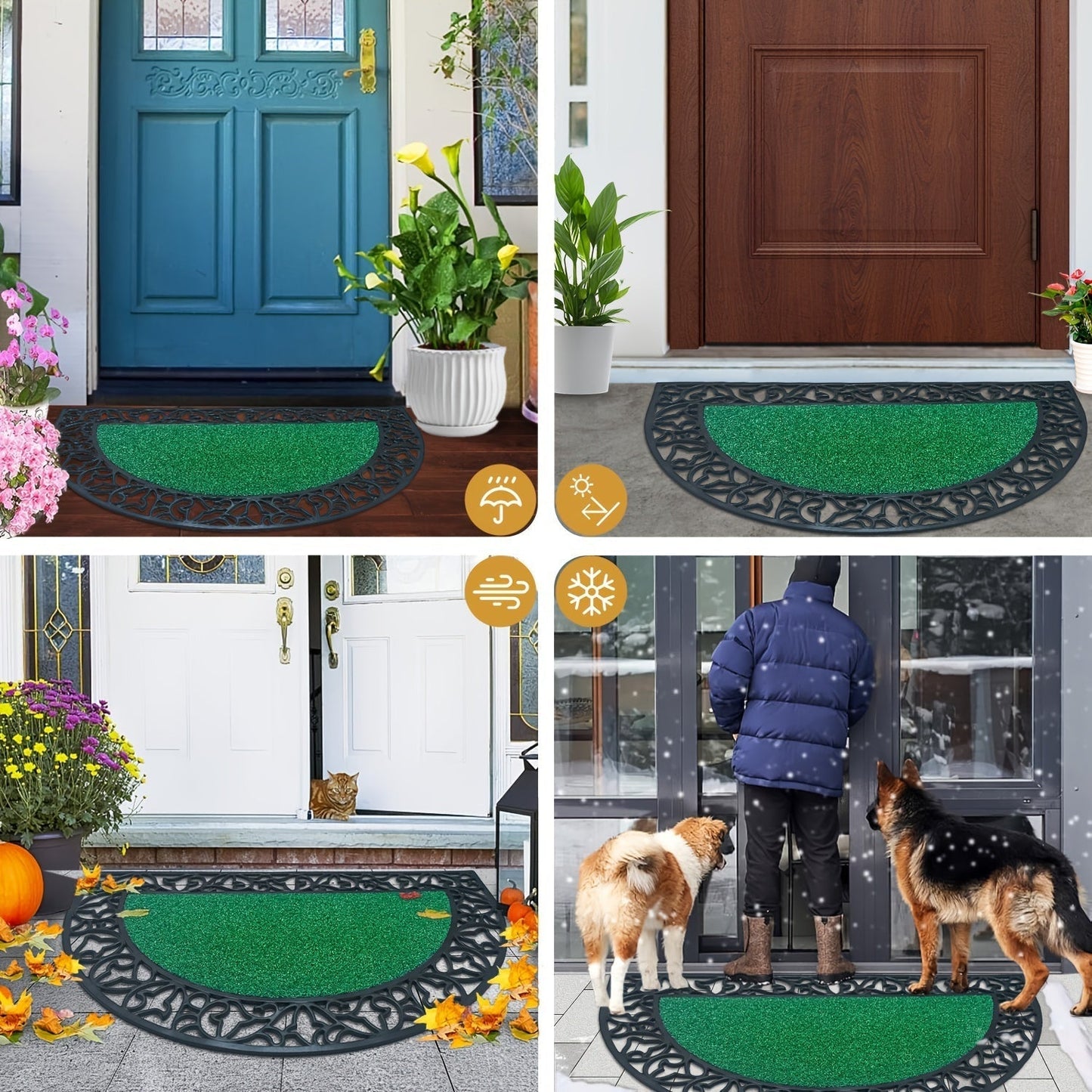 Robust dørmåtte i PVC – skridsikker og absorberende til store døre
