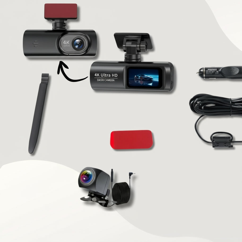 Avanceret 4K Dash Cam med WiFi og Natvision til Bilsikkerhed
