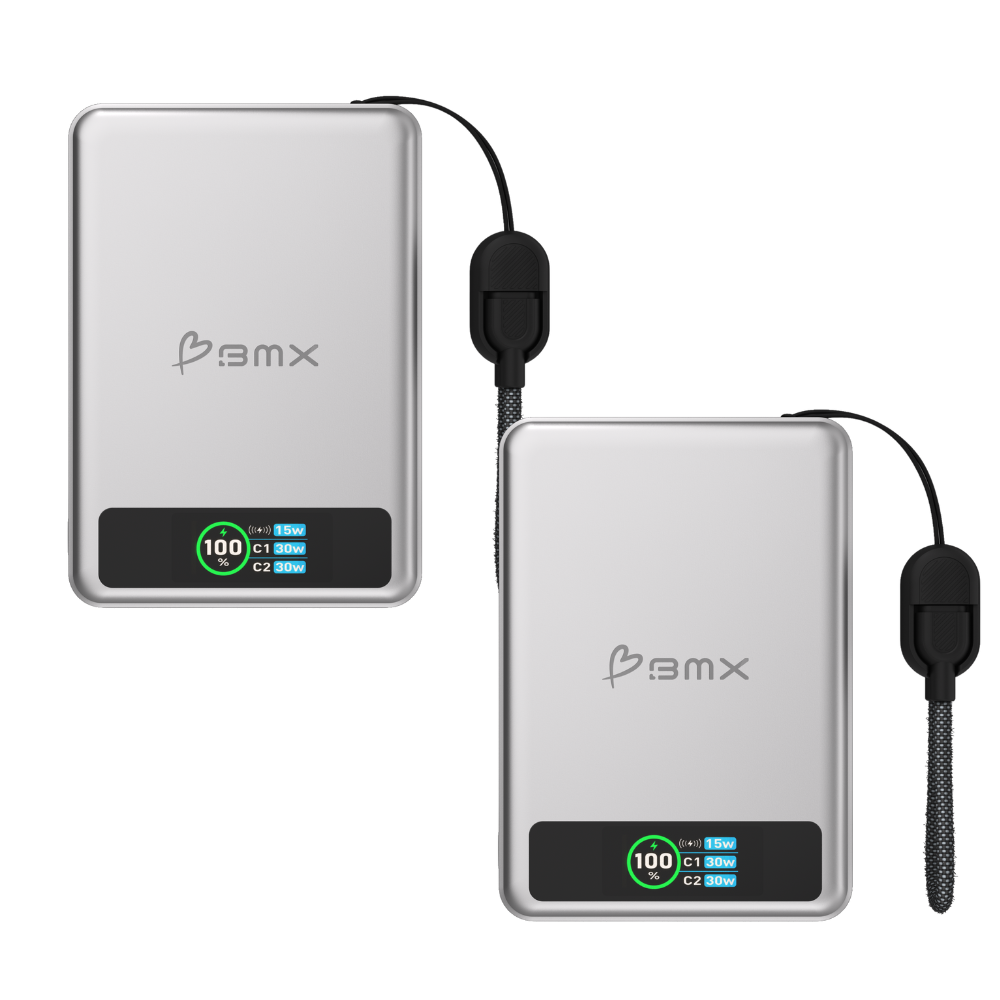 Sæt af 2 Qi2 Powerbanks med 10000 mAh og 30W USB-C Hurtigopladning
