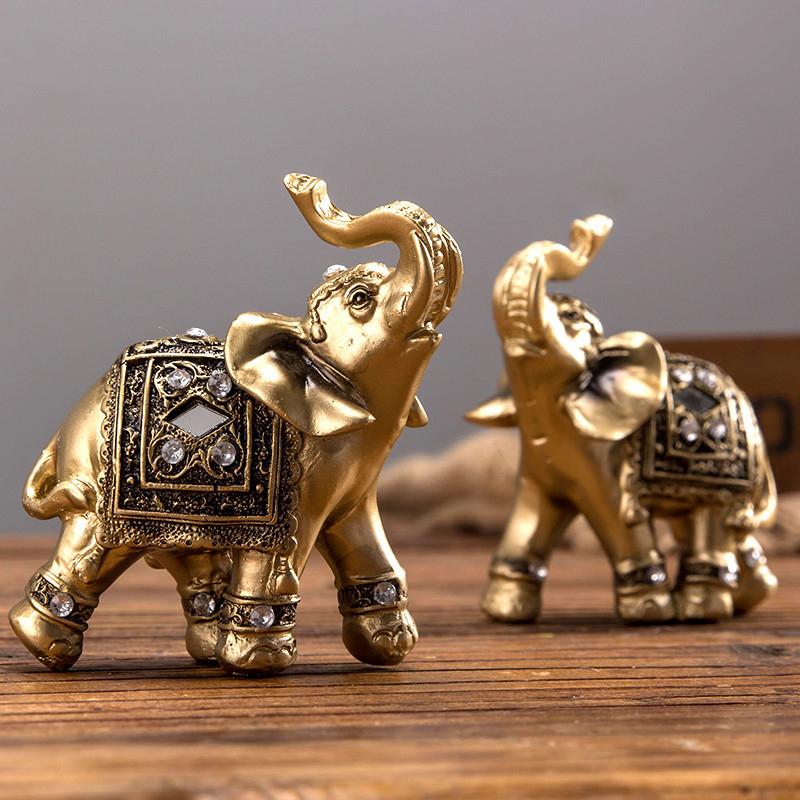 Elegante Elefant Figur i Guld