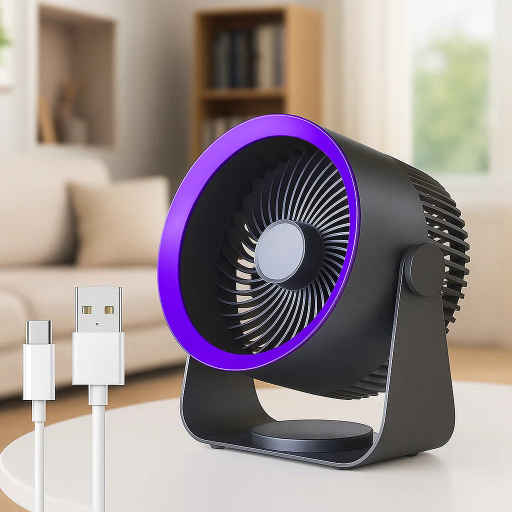 Stille og Bærbar USB Bordventilator til Kølig Komfort