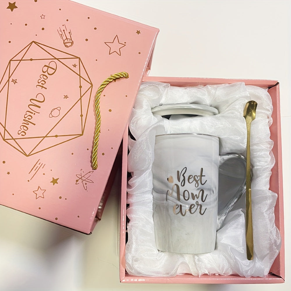 Marmor Tasse Sæt med Guldtryk – Den Perfekte Gave til Mor