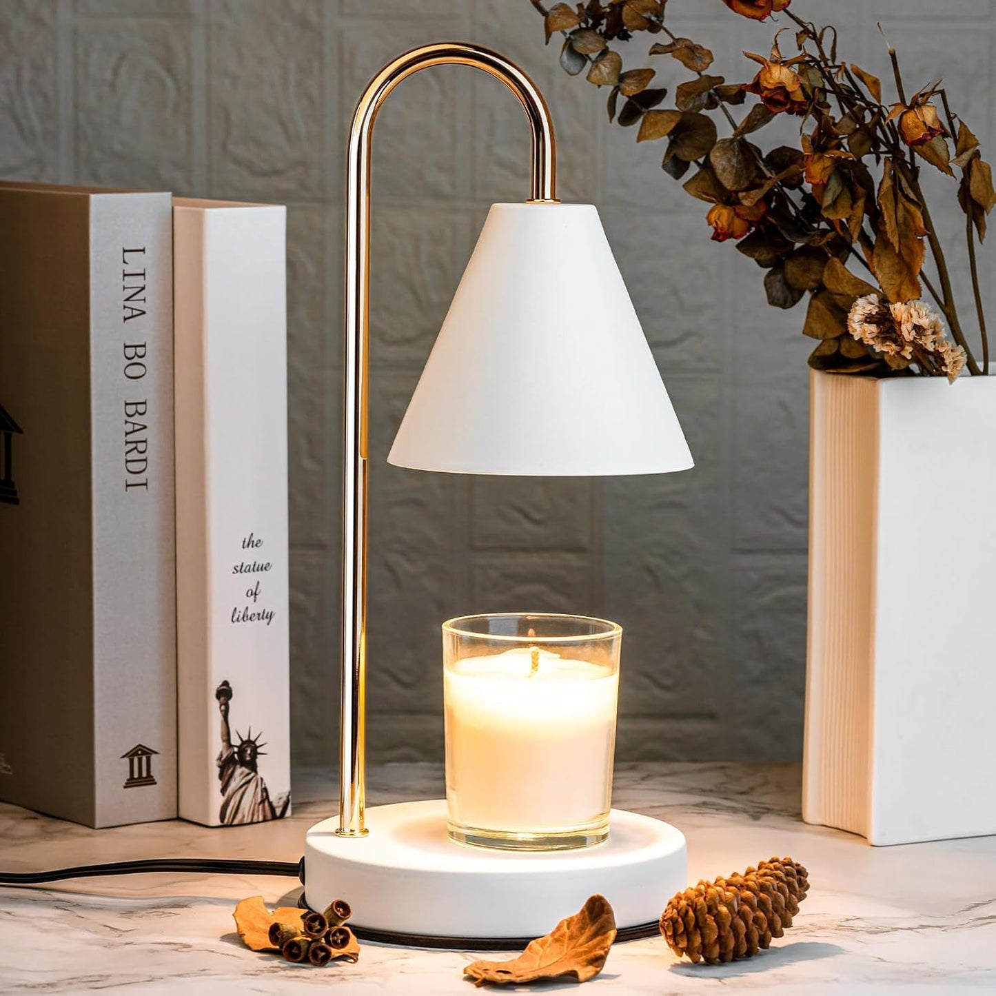 Elektrisk Duftlampe med Justerbart Lys og Sikker Voksopvarmning