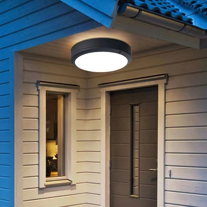 Vandtæt LED Loftlampe i Aluminium - Holdbar Udendørsbelysning