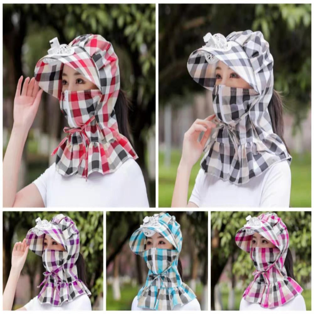 Anti-UV Dust Beskyttende Lang Wrap Hat med Blæser