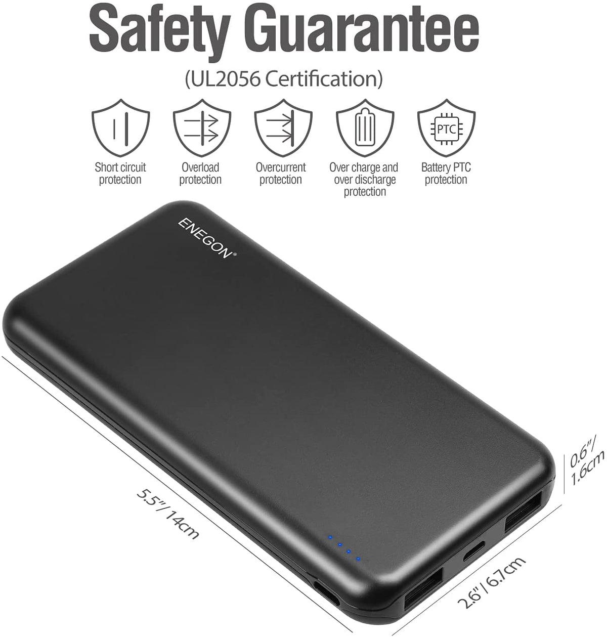 Powerbank 10000 mAh 2-pack med dubbla USB för smartphone och surfplatta