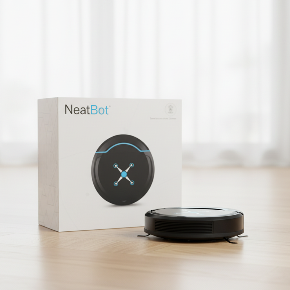 Effektiv robotdammsugare med tystgående drift och smart navigering