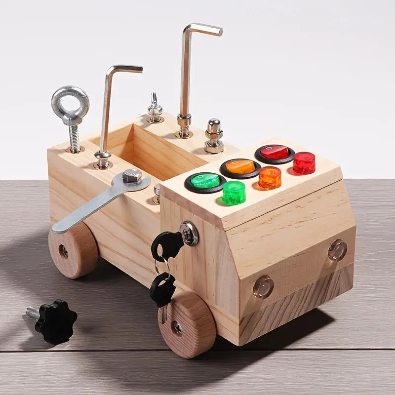 Montessori Aktivitetsplade med LED-lys og Værktøjssæt
