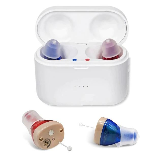 In-Ear Uppladdningsbara Hörapparater med Klart Ljud, Lång Batteritid och Bekväm Passform för Daglig Användning