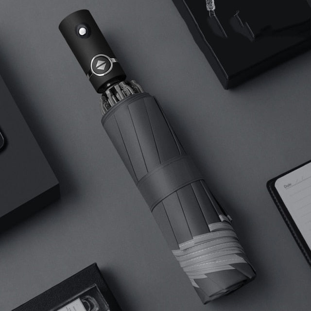Automatisk omvendt LED-lys foldbar paraply