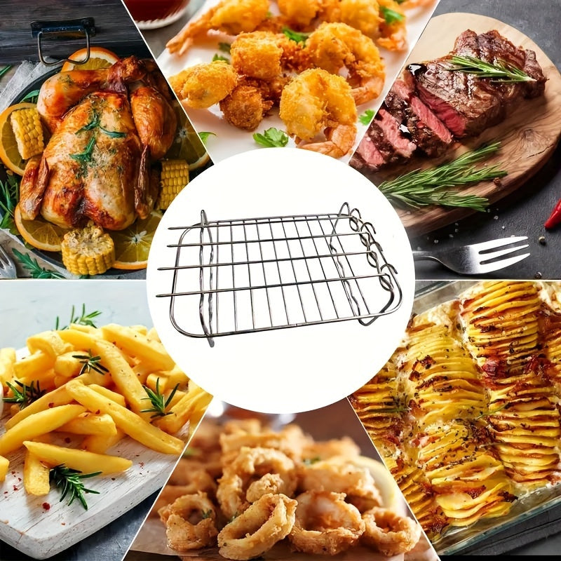 Airfryer-tillbehörssats i rostfritt stål med grillspett