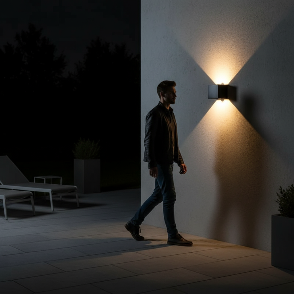 Udendørslampe med Sensor - Energibesparende og Vejrbestandig