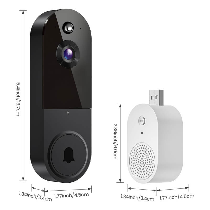 Trådløs Dørklokke med AI & 1080P Video for Optimal Sikkerhed