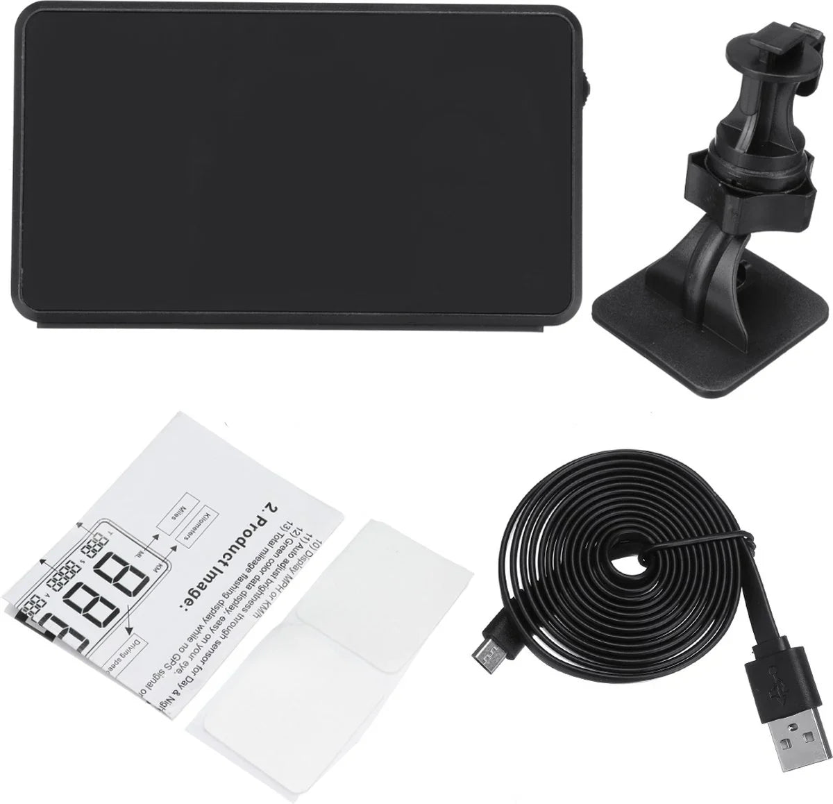 Bil GPS Display med Head-Up og USB Tilslutning