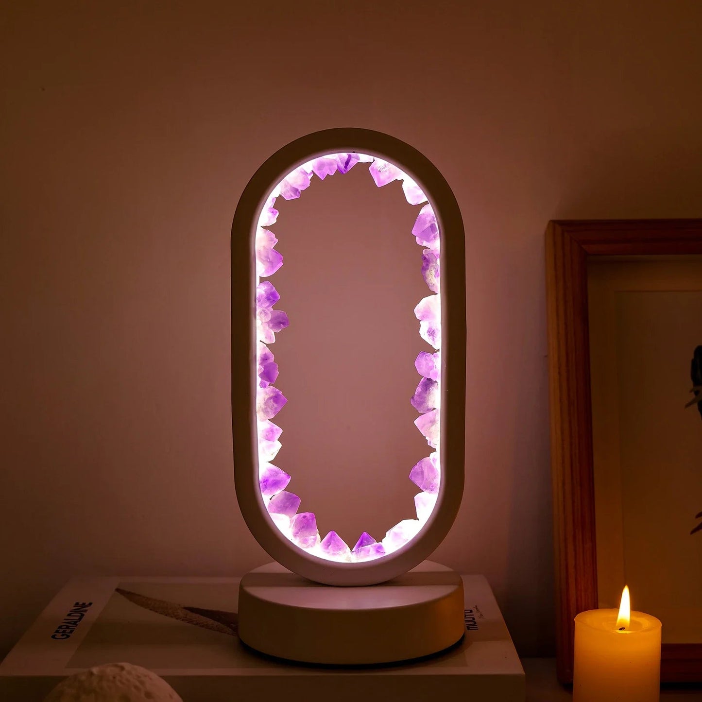 Amethyst Lampe: Beroligende Lys & Naturlig Skønhed