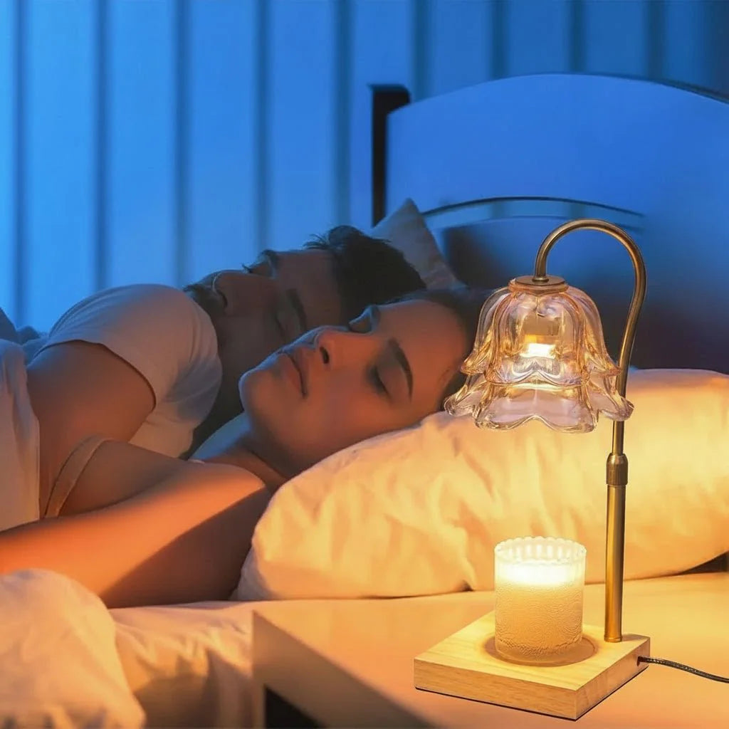 Elektrisk Lysevarmer med Timer og Dæmper - Elegant Glasdesign