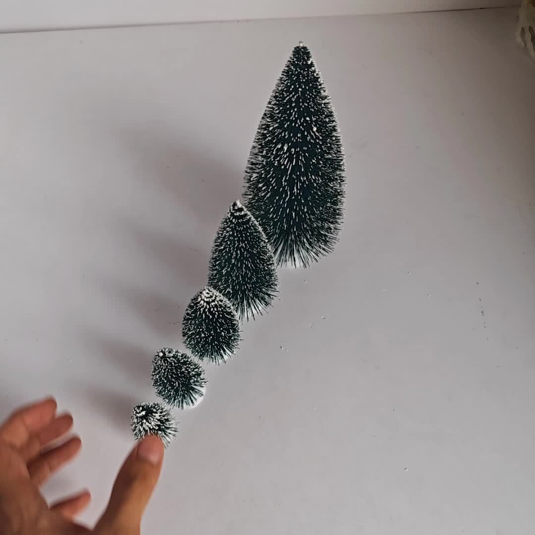 Mini Julgran Set, Snö Trädekorationer till Bordet