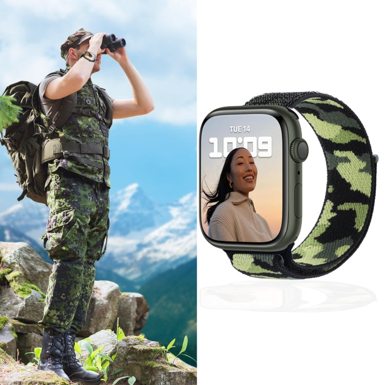 Nylonarmband för Apple Watch Ultra 49mm & Series 9, 8, 7, 6, 5, 4, 3, 2, 1 (Rosa Kamouflage)