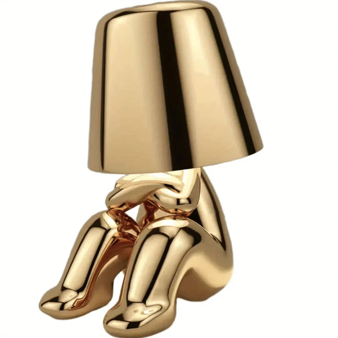Elegant Guldlampe med Justerbar Belysning og USB-port
