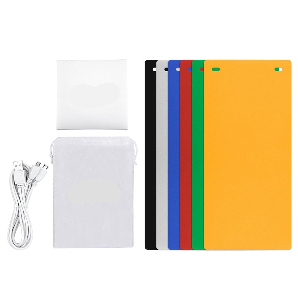 Mini sammenfoldelig LED lys foto studie boks