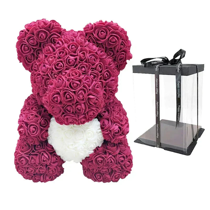 Evigt Blomstrende Rosa Bamse | Håndlavet Elegance til Kærlighedsøjeblikke