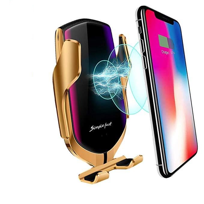 Elegant telefonhållare med automatisk låsning | Trådlös laddare