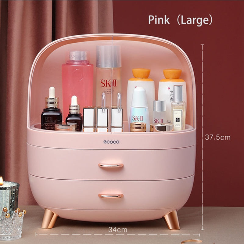 Förvaringslåda för smink med stor kapacitet elegant organizer
