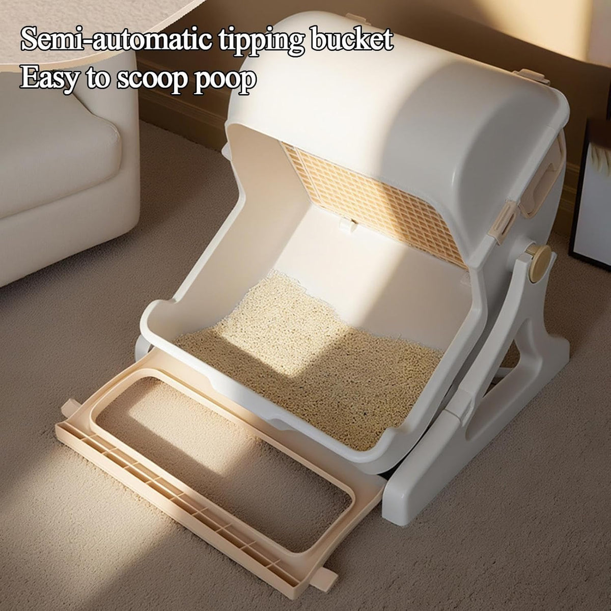 Åben design automatisk lugtfri kattebakke