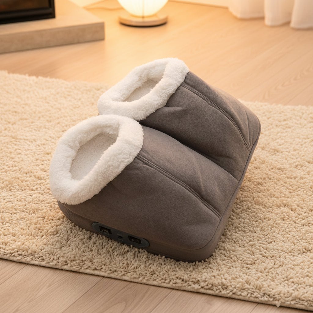Opvarmet Fodmassageapparat med Vibration og Fleecelommer