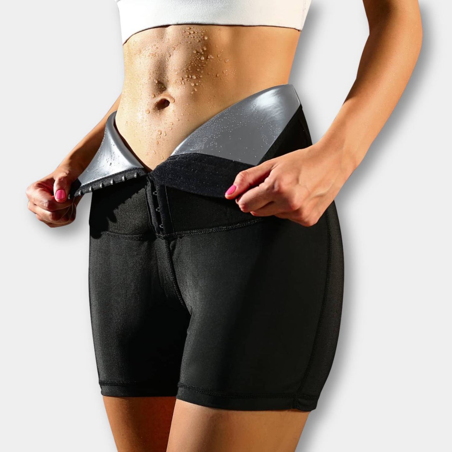 Högmidjade bastubyxor med midjetränare - Sweat Sculpt