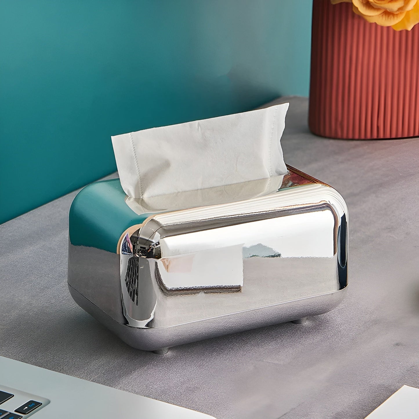 Elegant servettlådehållare med spegelblank finish