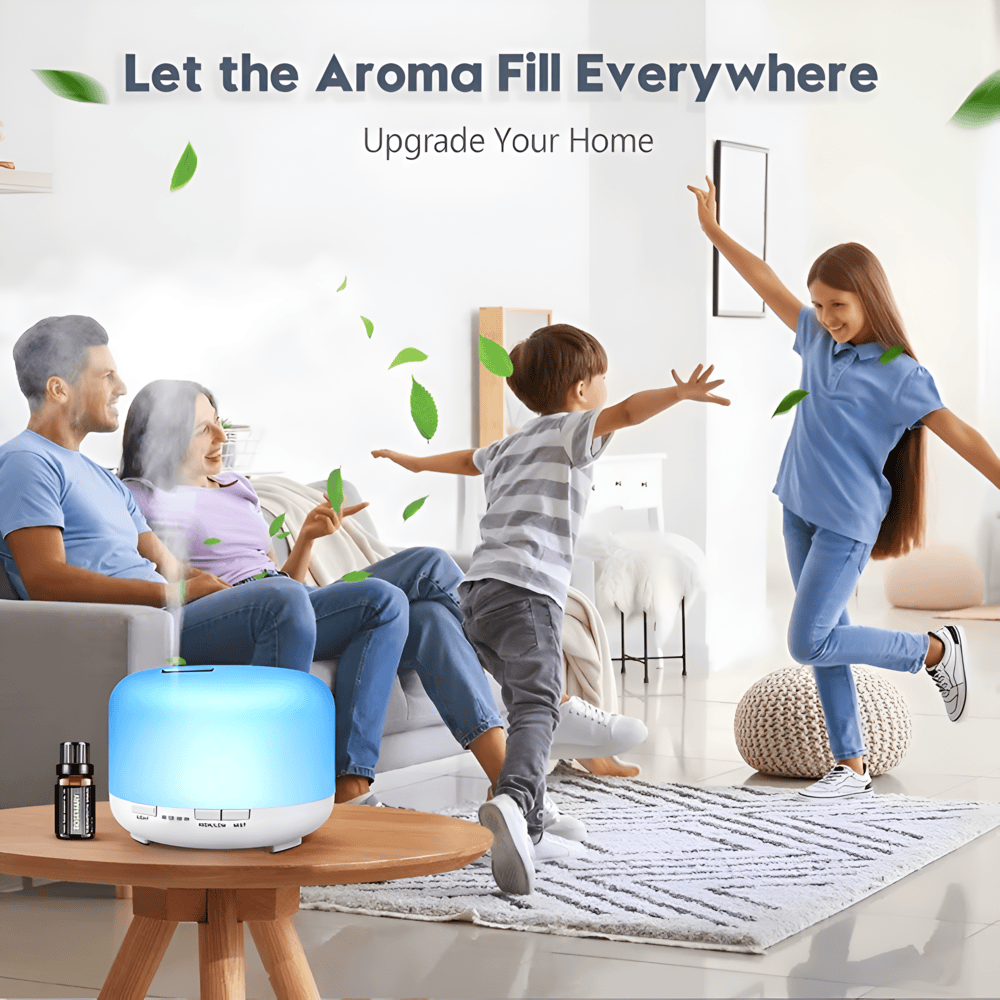 Farverig 4-i-1 Aroma-Diffuser med Bluetooth og Lys