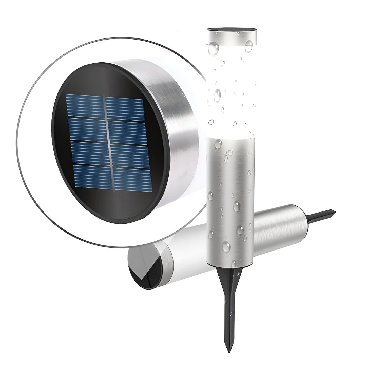 Elegant Udendørs Solcellelampe i Rustfrit Stål til Haven